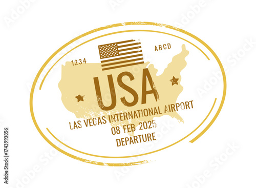 USA travel stamp grunge design
