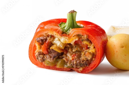 Meat and rice filled bell p...