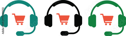 headset and shopping cart