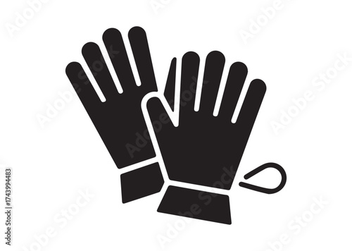 Gardener gloves Icon, Gardener gloves Solid Vector