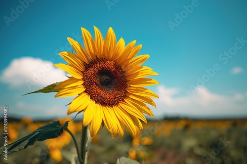 Close-up of a sunflower in ...