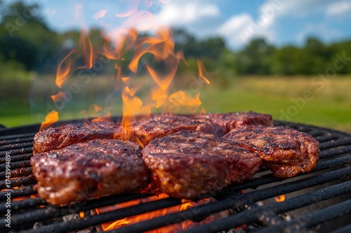 Delicious grilled beef patt...