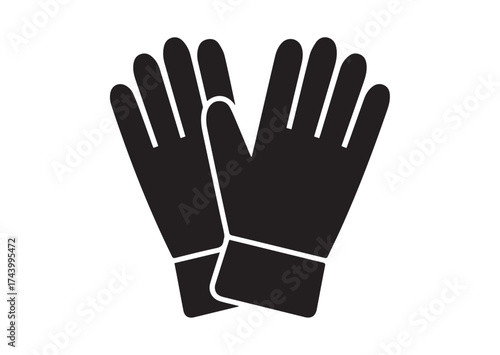 Gardener gloves Icon, Gardener gloves Solid Vector