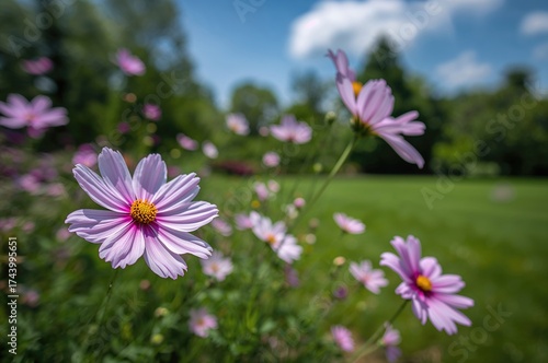 Beautiful cosmos blossoms i...