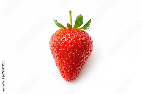 Red strawberry with green l...