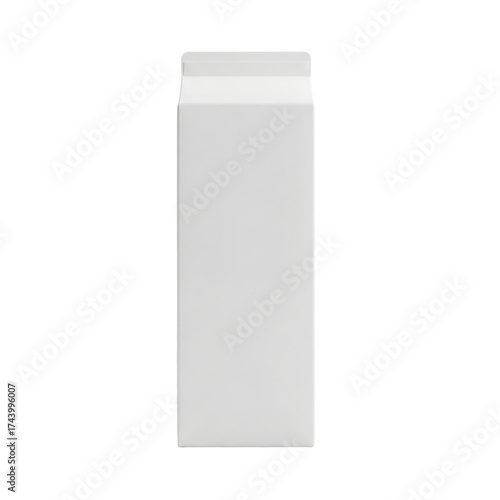 White cardboard gable top milk carton mock up food beverage box isolated package blank dairy on transparent background