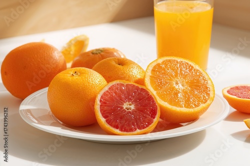 Plate with squeezed citrus ...