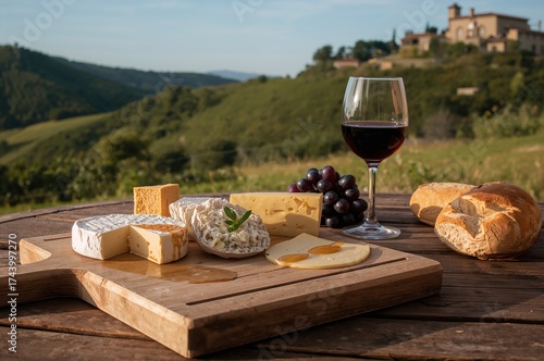 Assorted cheeses paired wit...
