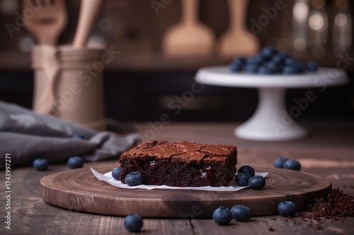 Delicious chocolate blueber...