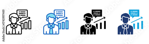 Management Consulting icon Multi Style Vector Illustration