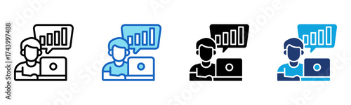 Market Research icon Multi Style Vector Illustration