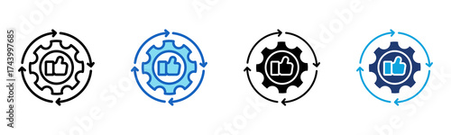 Process Optimization icon Multi Style Vector Illustration