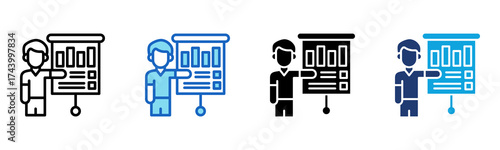 Consulting Report icon Multi Style Vector Illustration