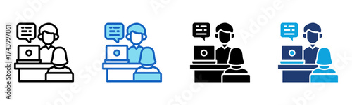 Consulting Services icon Multi Style Vector Illustration
