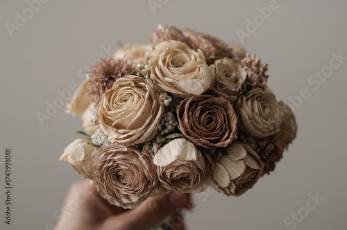 Tiny bouquet of dried roses...