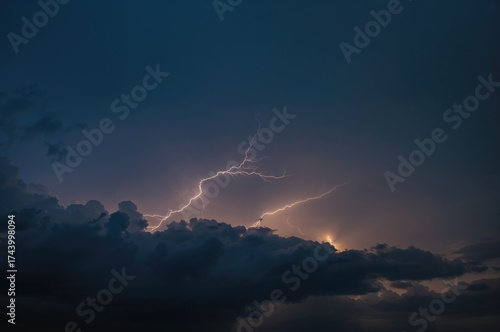 Lightning strikes under a t...