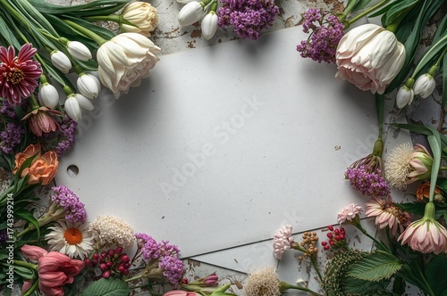 Spring flowers and a blank ...