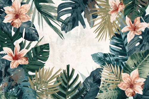 Abstract graphical mural fe...
