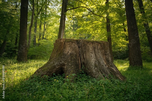 Tree Stump Surrounded by Lu...
