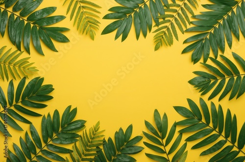 Yellow Background with Gree...