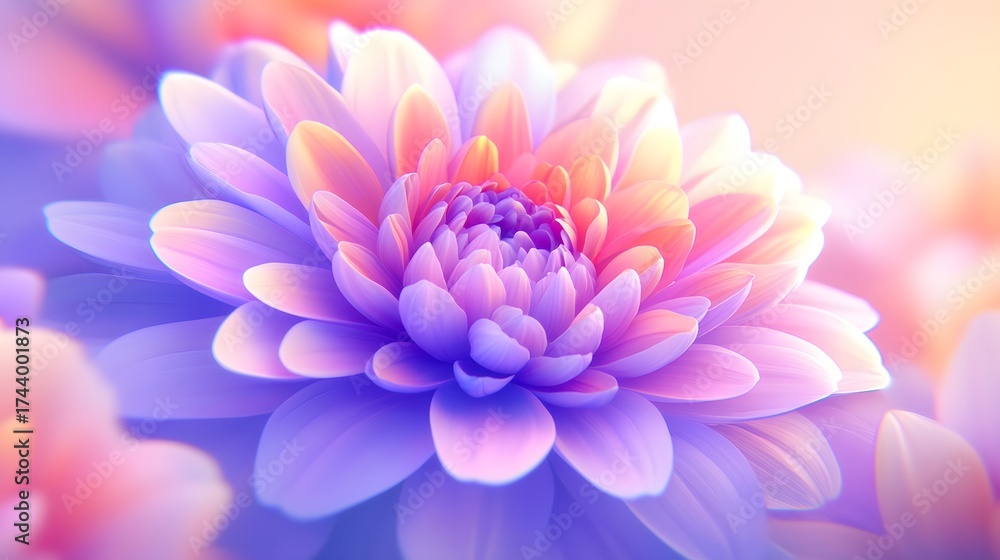 Fototapeta premium Dreamy floral bloom pastel hues stunning flower blossom closeup detailed petals
