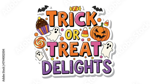 Spooky Delights of Halloween: A playful arrangement of festive elements evokes the spirit of Halloween, inviting you to a world of tricks and treats.
