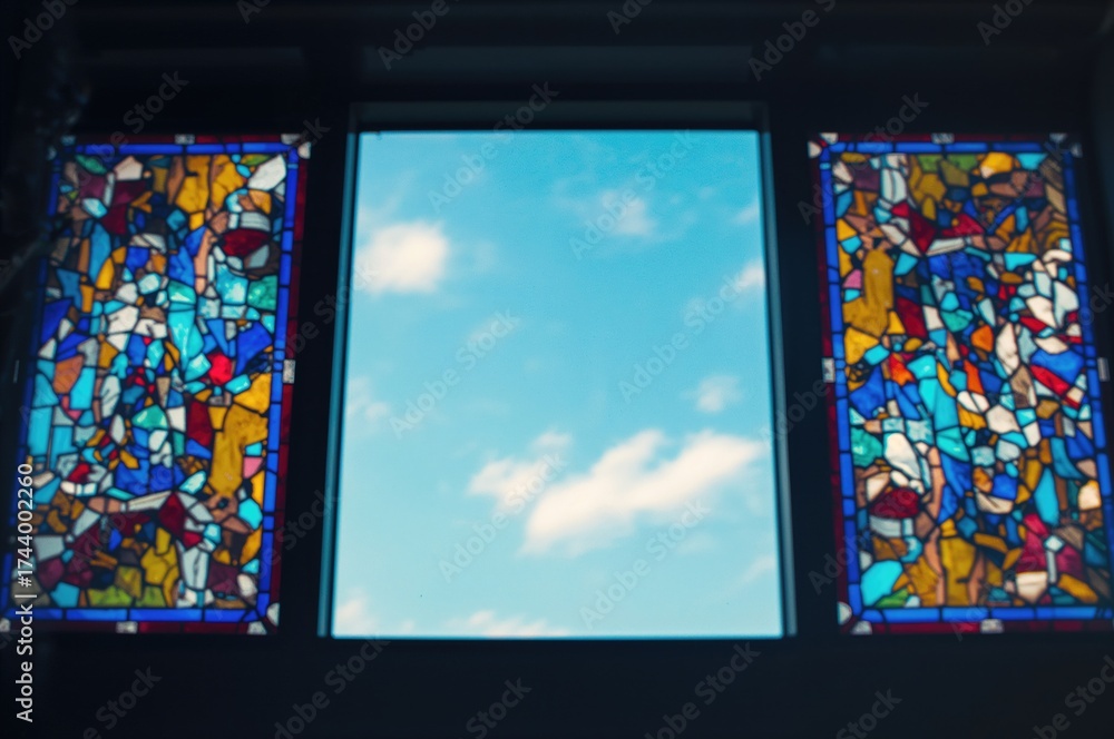 Fototapeta premium Colored glass window panels