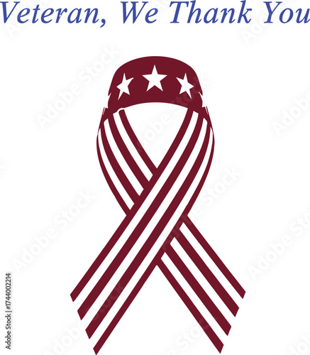 Veterans day ribbon patriotic american flag support graphic