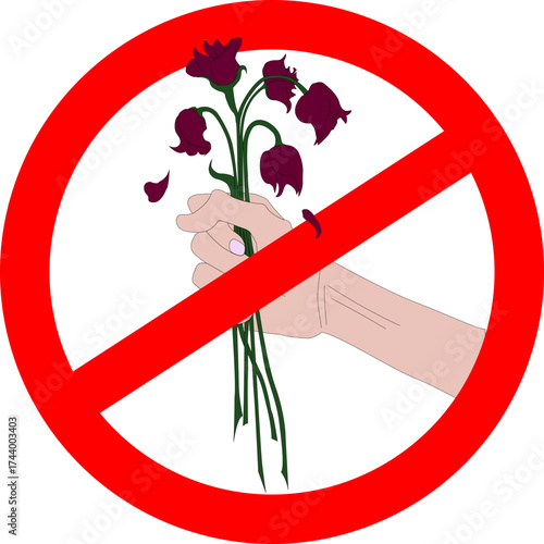 Take care, don't pick the flowers. EPS10