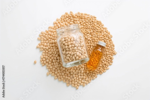 Glass container holding dri...