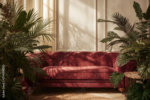 Modern lounge area featurin...