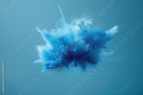 Sky Blue Dust Burst Isolate...