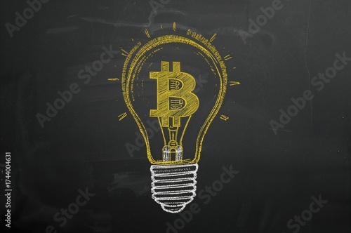 Cryptocurrency emblem insid...