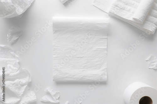 White toilet tissue sheet a...