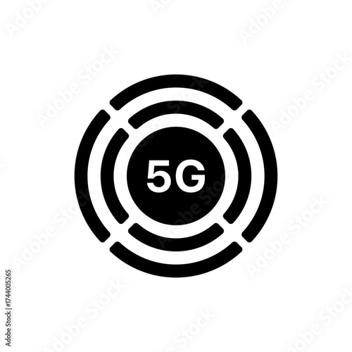 5G icon, 5G symbol isolated on transparent background