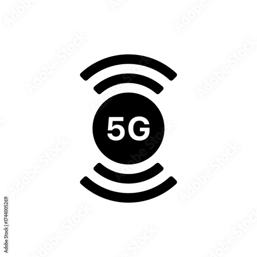 5G icon, 5G symbol isolated on transparent background