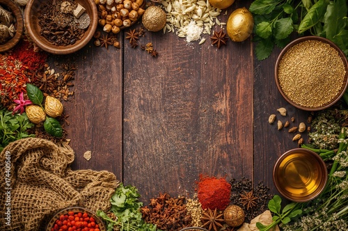 Assorted spices, herbs, and...