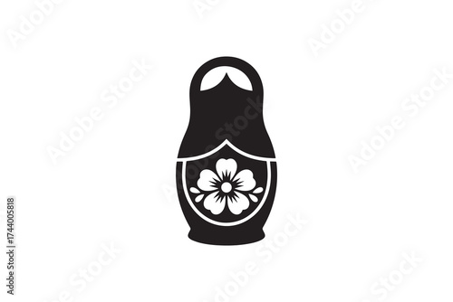 Matryoshka Doll Silhouette Vector Design Russian Nesting Doll Silhouette Art