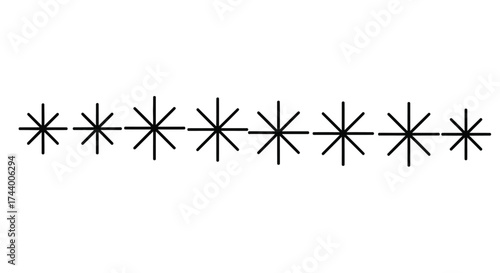 Decorative starburst line accent festive sparkle repeating pattern subtle detail vector