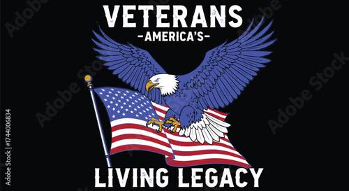 Veterans day eagle american flag patriotic design for sale