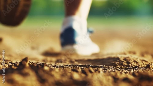 Footwear and ground close up activity