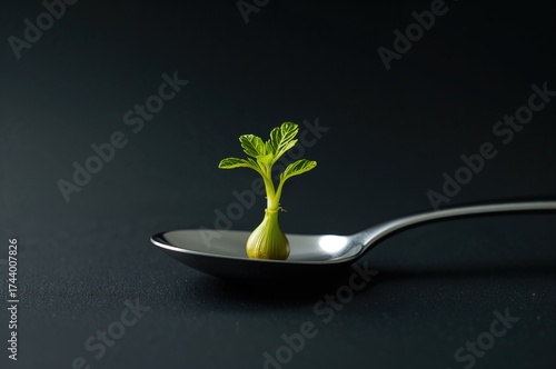 Celery shoot resting in a s...