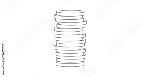 Minimalist stack of metal springs in a vertical column ideal for industrial or mechanical concepts vector