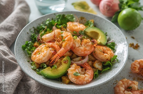 Vegetarian shrimp salad wit...