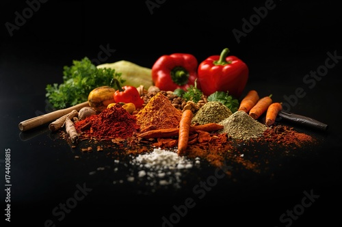 Assortment of herbs and pro...