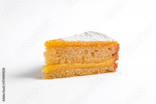 Fresh vegan mango cake slic...