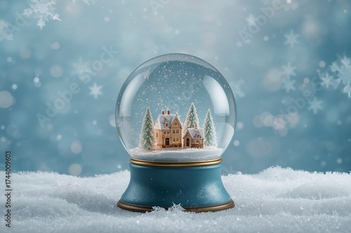 Winter scene inside a snow ...