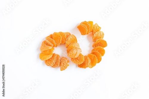 Path of dried apricot slice...