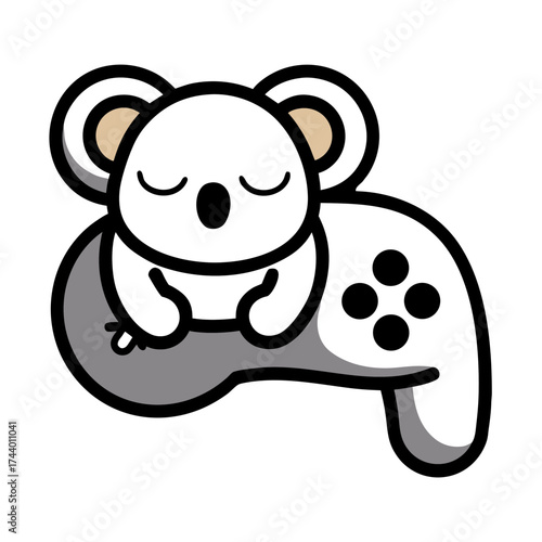 koala sleeping on gaming controller lazy gamer 