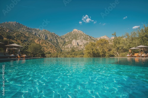 Swimming pool overlooking a...
